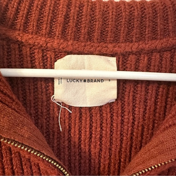Lucky Brand Rust Half-Zip Women's Sweater - Picture 2 of 7